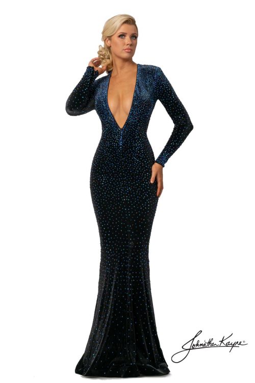 long sleeve navy blue pageant gown, navy pageant gown, navy formal wear dresses, where to buy pageant dresses, stretch velvet pageant gown, pageant queen outfits, designer pageant styles, plus size pageant looks, elegant pageant looks